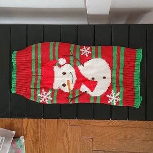 BRAND NEW Dog Sweater Snowman Medium Soft Knit Red Green BRAND NEW IN BAG